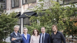 ©AnneEmmanuelleThionGroupe Groupe Artistes :  De gauche à droite : Marc Vellay, Fabrice Hyber, Eva Jospin, Laurent Dumas, Stefan Rinck