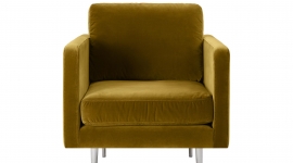 Fauteuil Jorel velours ocre - Madura